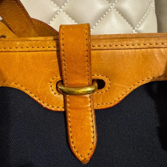 Dooney & Bourke Blue and Tan Structured Tote - Picture 5 of 6